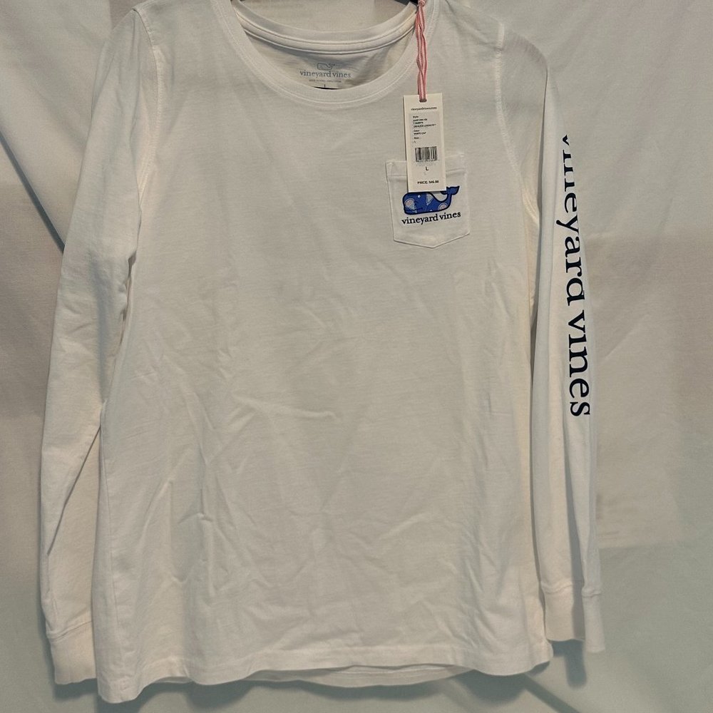 Vineyard Vines long sleeve whale lacrosse pocket tee